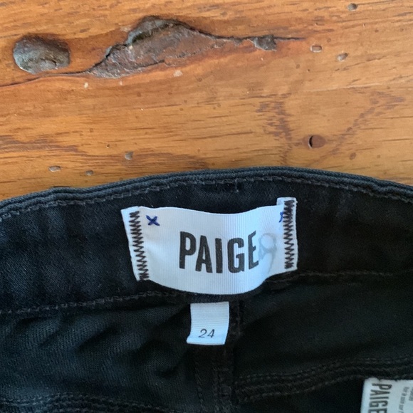 PAIGE Women’s Black Verdugo Ultra Skinny Ankle Jeans with Raw Hem Size 24 - Picture 8 of 12